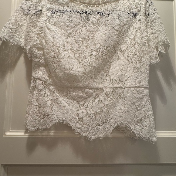 Doen White Lace Button-Front Blouse - Picture 2 of 7